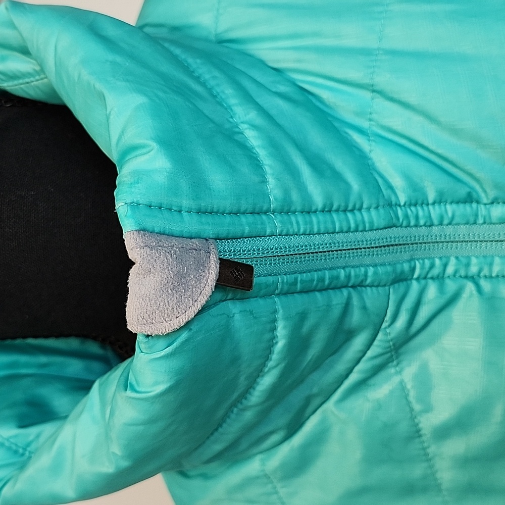 Columbia Women's White Out II Teal Puffer Jacket Size L Omni-Heat Thermal Lining - Picture 2 of 16